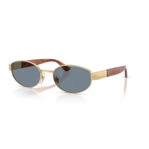 Persol 0PO1024S 113256 Gold /light Blue Oval Shaped 56mm Men`s Sunglasses