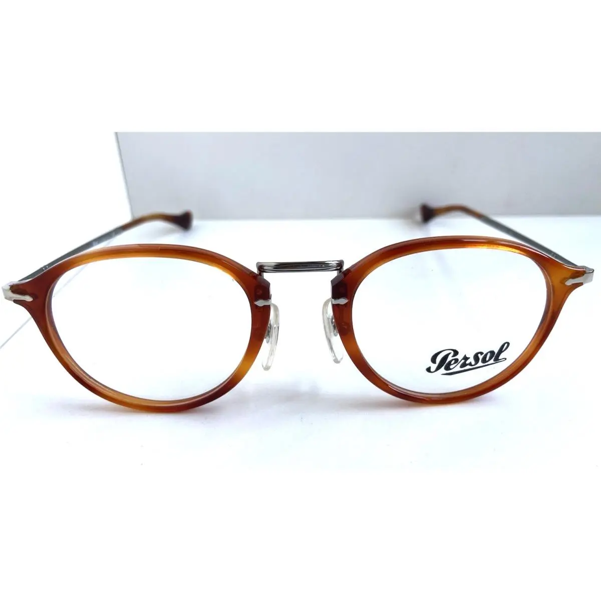 Persol 3046-V 96 49mm Rx-able Round Brown Men`s Eyeglasses Frame Italy