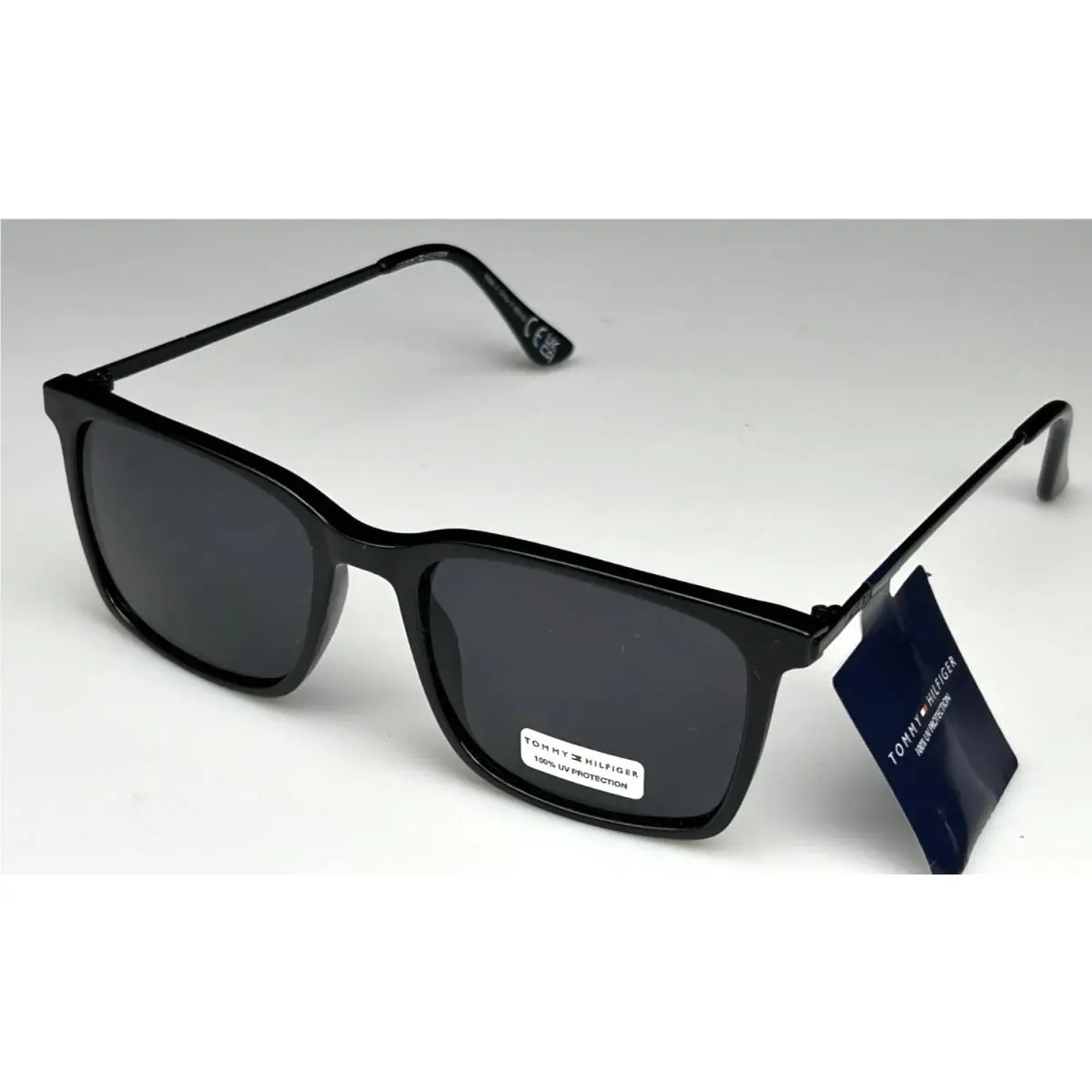 Tommy Hilfiger Men`s 53mm Black Frame Gray Lens Designer Sunglasses MP OM691