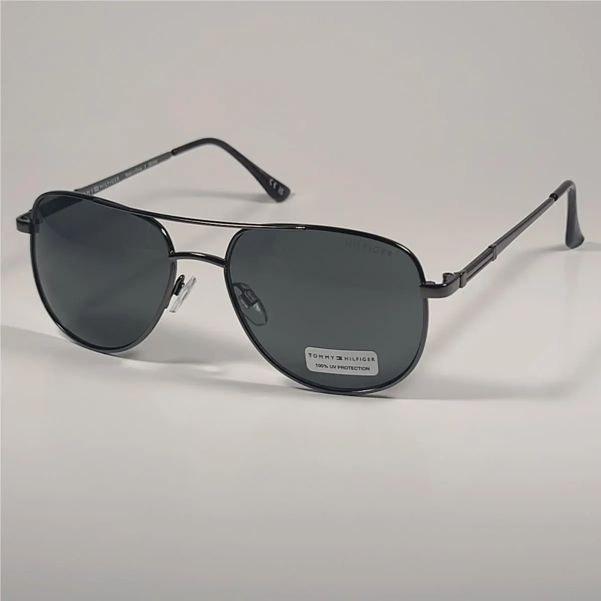MM OM633 Aviator Pilot Sunglasses Gunmetal Frame Gray Green Lens by Tommy Hilfiger