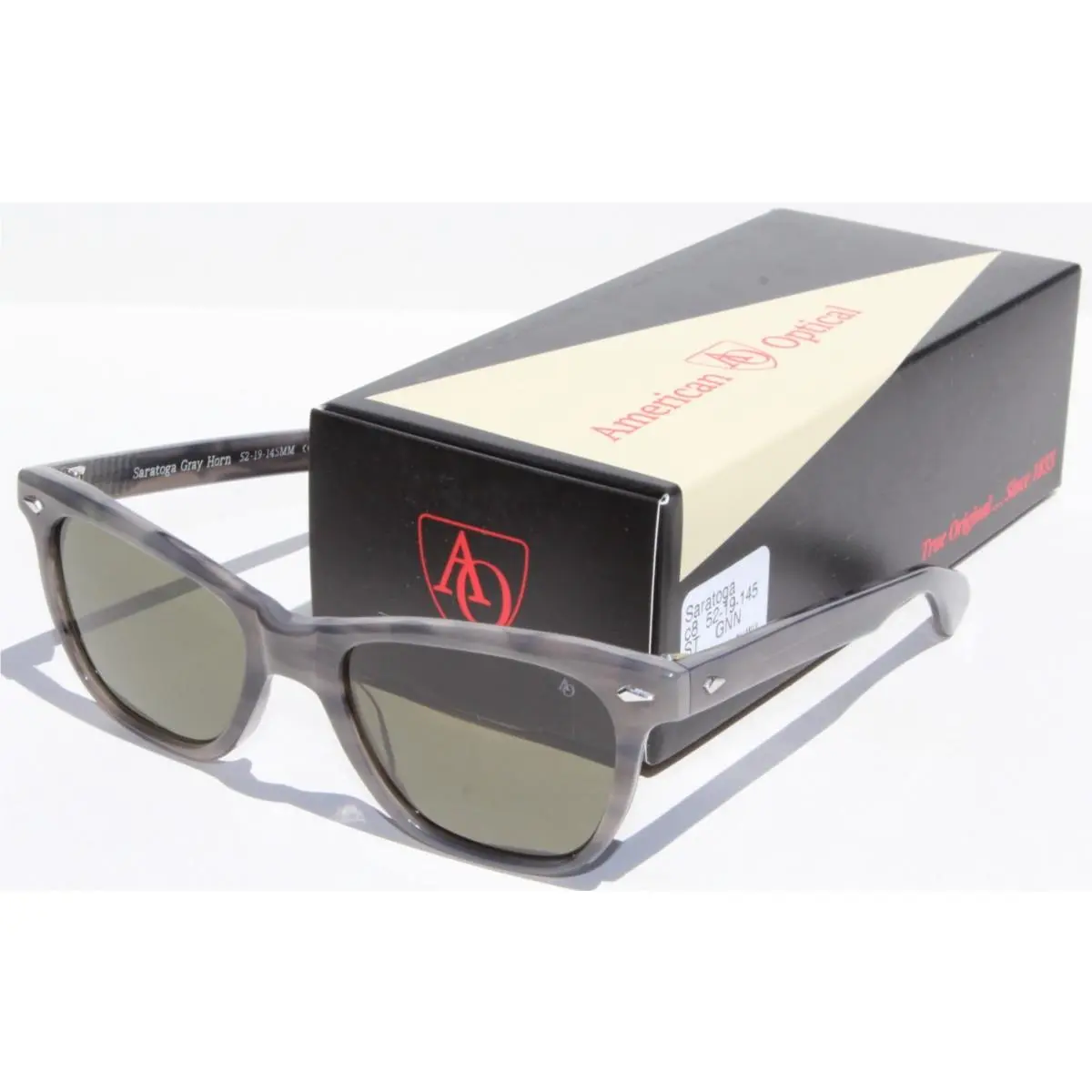Saratoga Sunglasses Gray Horn/green ST Gnn by American Optical
