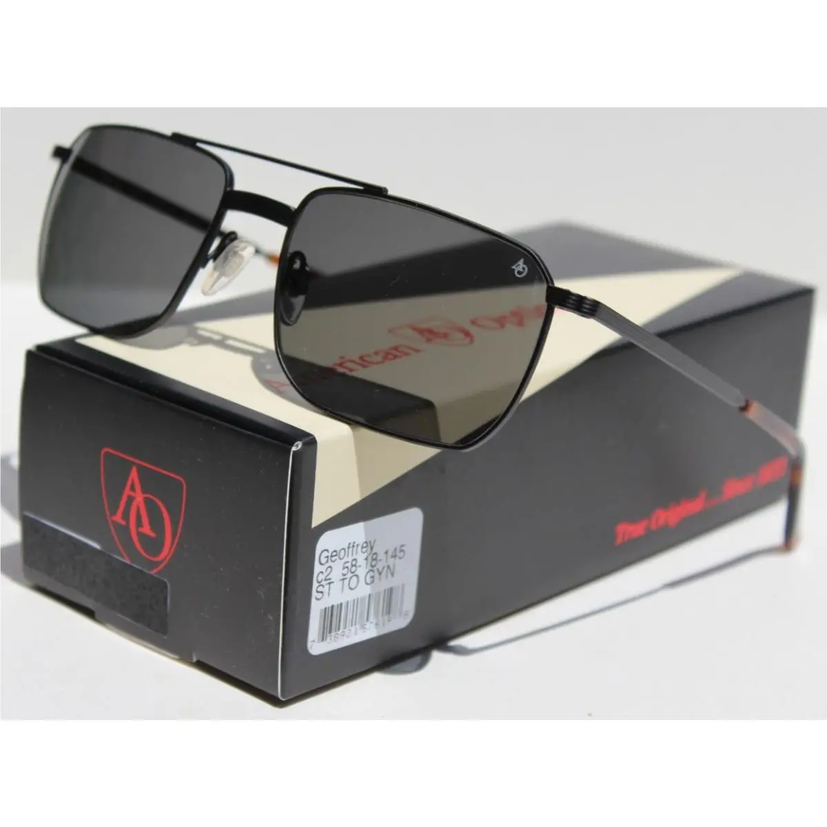 Geoffrey Navigator Sunglasses Black/gray 58-18-145 ST GO Gyn by American Optical