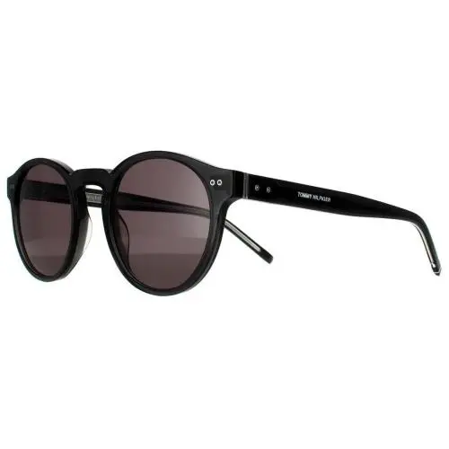 Tommy Hilfiger TH 1795/S Unisex Round Sunglasses in Black Silver/smoke Grey 50mm