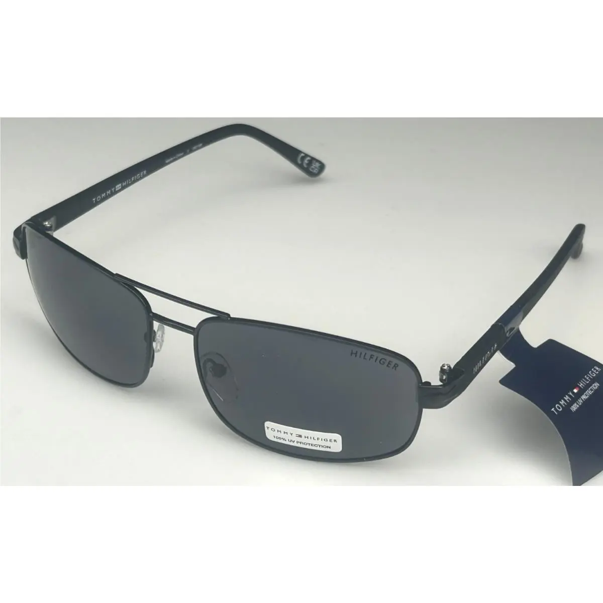 Tommy Hilfiger Men`s 60mm Black Frame Gray Lens Designer Sunglasses MM OM688