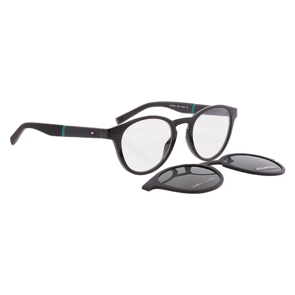 Tommy Hilfiger Polarized Green Clip-on Oval Men`s Eyeglasses TH 1902/CS 0807/UC