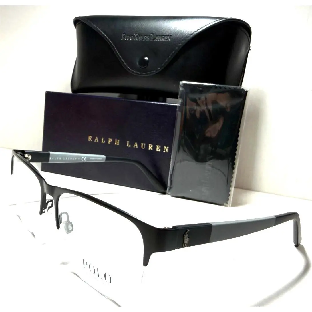 Polo Ralph Lauren PH 1196 9038 Satin Black/grey Temple Authentc Eyeglasses 55-17