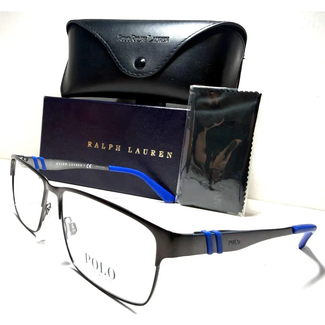 Polo Ralph Lauren PH 1147 9187 Gunmetal /blue Accents Eyeglasses 58-16