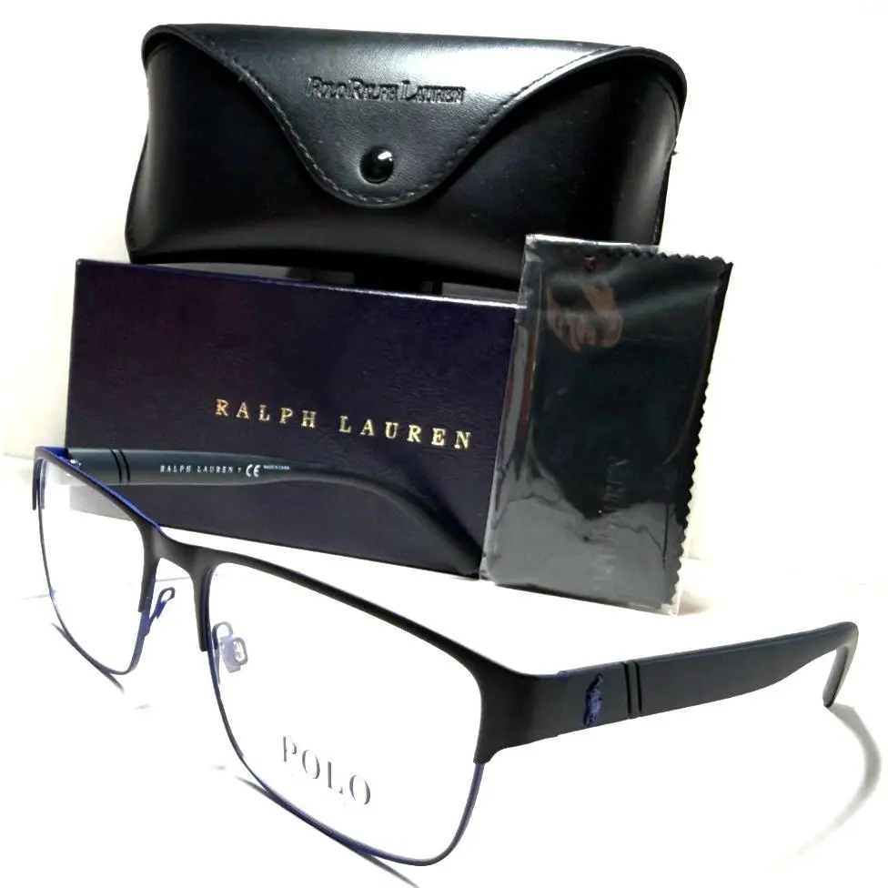 Polo Ralph Lauren PH 1175 9399 Satin Black /blue Trim Eyeglasses 56-18
