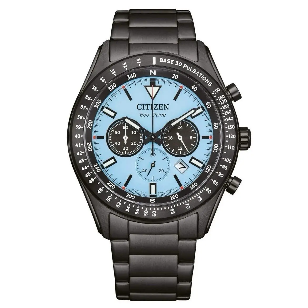 Eco Drive Rescue Man`s Chronograph Black IP 42MM Watch CA4605-85L by Citizen