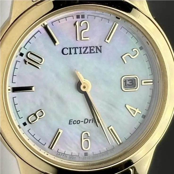 Citizen Eco Drive Mop Gold Stainless 29mm Ladies Modern Dress Watch FE1242-78D