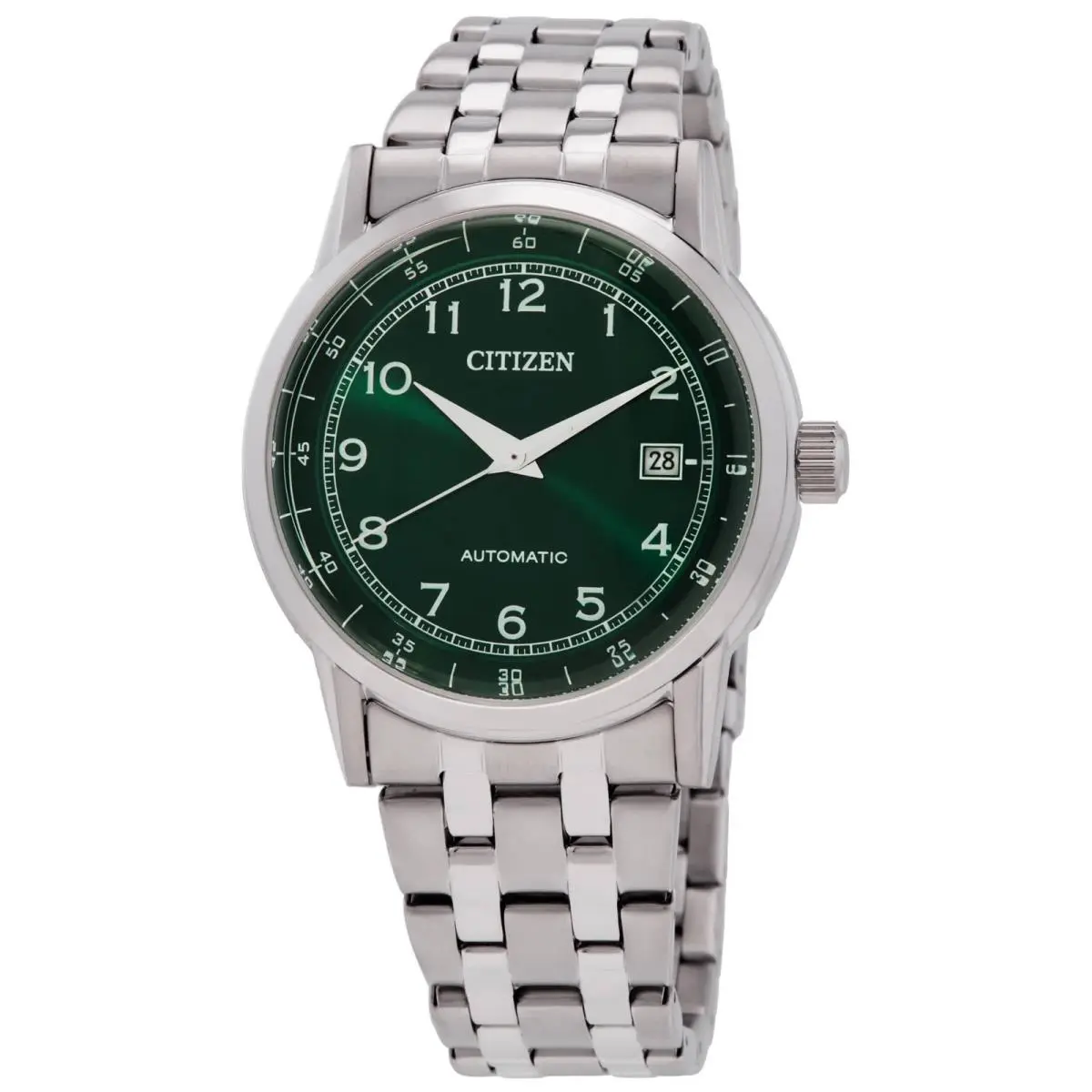 Citizen Mechanical Automatic Green Dial Men`s Watch NJ0210-56M - Green, Dial: Green, Band: Silver-tone