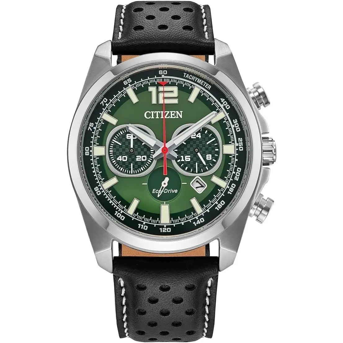 Citizen Eco-drive Chronograph Green Dial 41mm Case Men`s Watch CA4640-09X