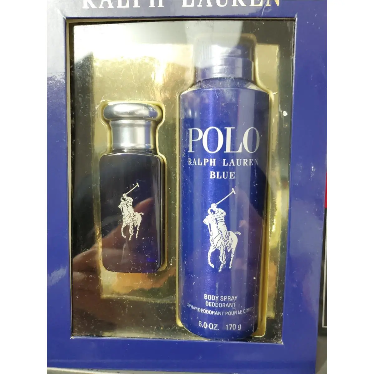 Ralph Lauren Polo Blue 2 Pcs Gift Set Edt 1OZ Deo Spray 6OZ Rare