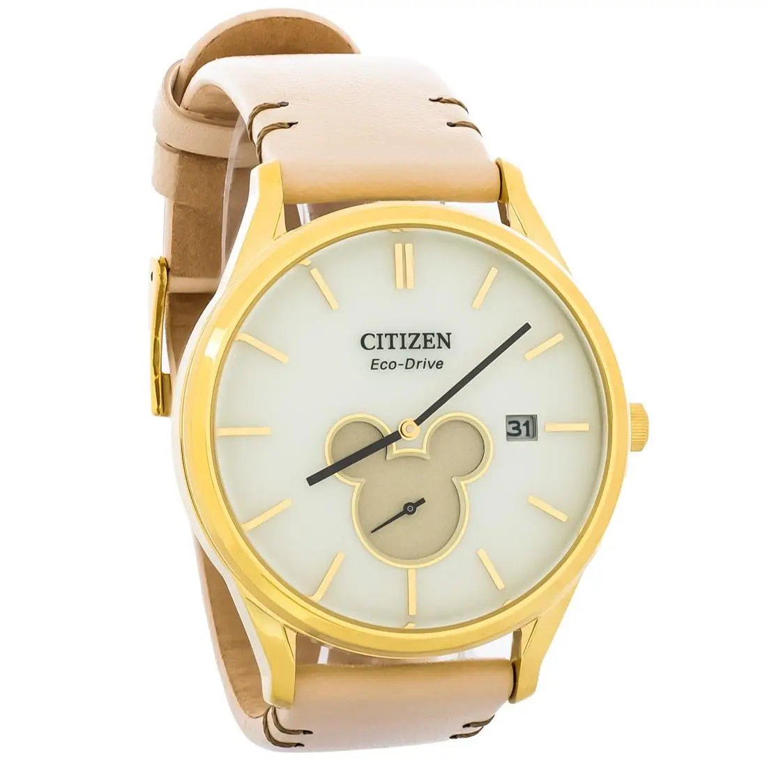 Eco-drive Mickey Shadow Unisex Gold-tone Stainless Watch BV1132-08W by Citizen