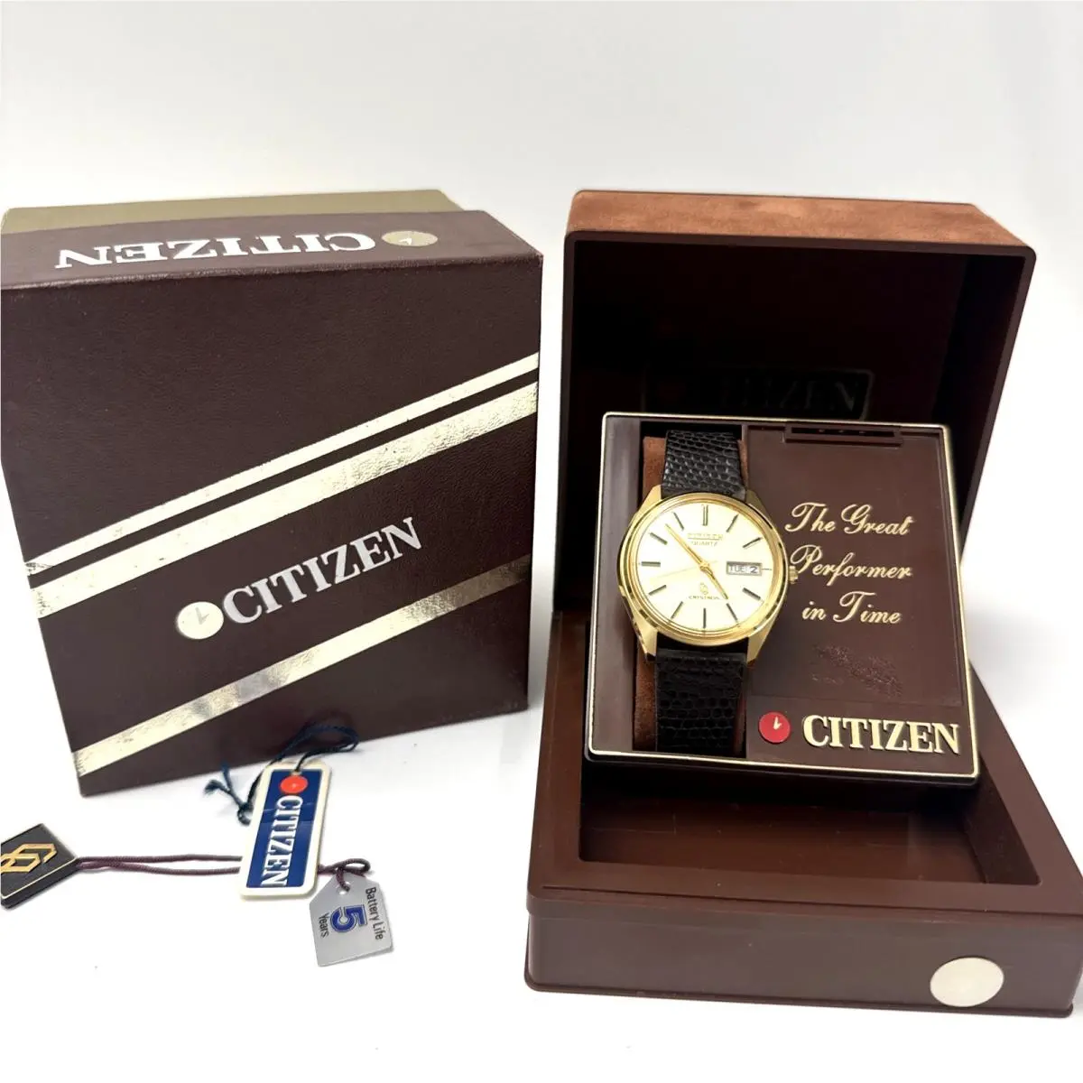 Vintage 1980 Citizen Quartz Crystron Men`s Watch 44-2828 4-731581