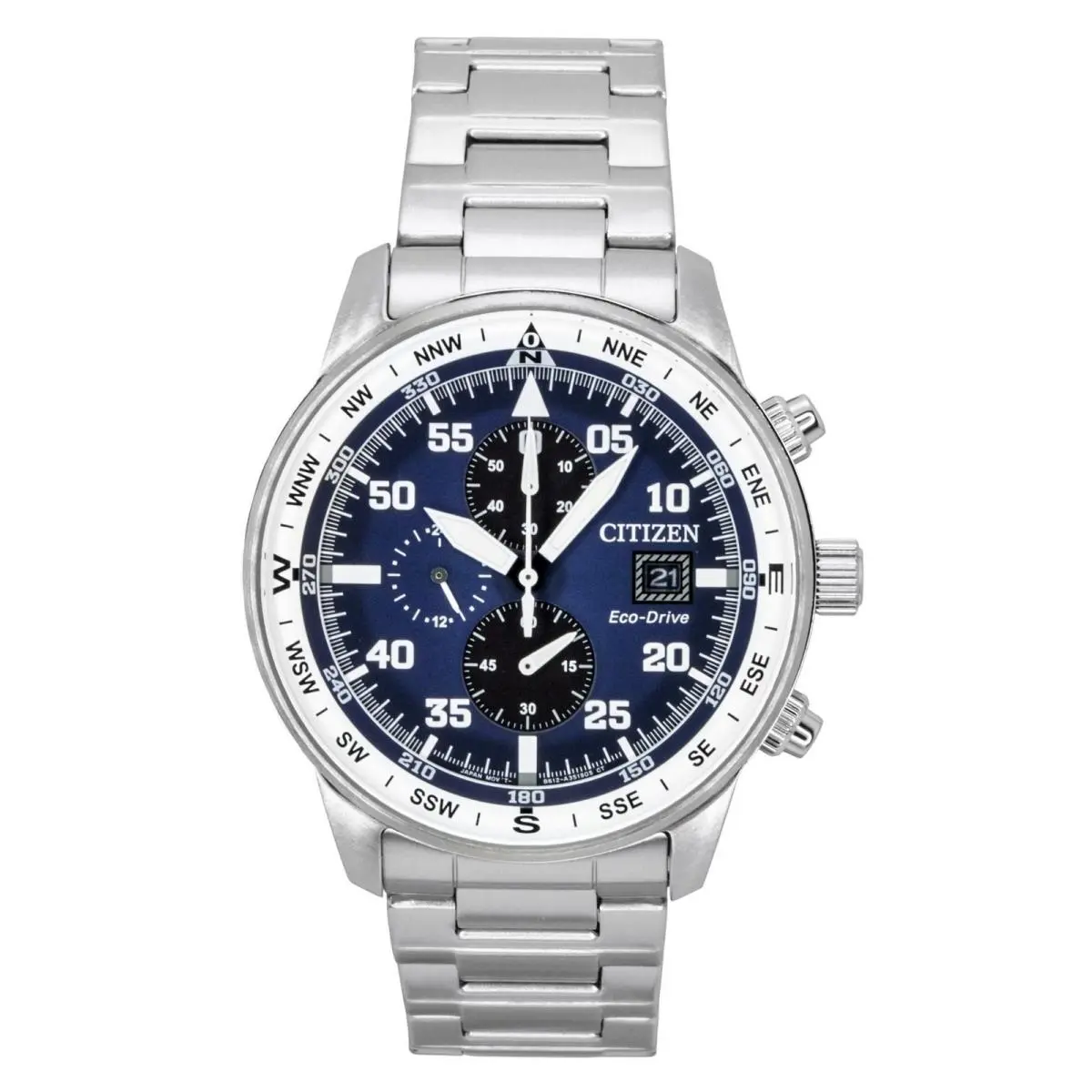 Eco-drive Aviator Chronograph Blue Dial 100M CA0880-58L Men`s Watch by Citizen