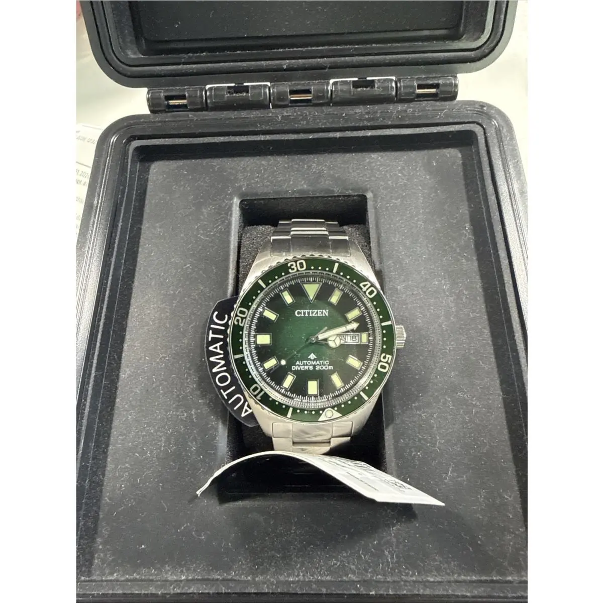 Citizen Men`s Watch NY0121-50X Promaster Automatic Diver Green Dial Steel 41mm
