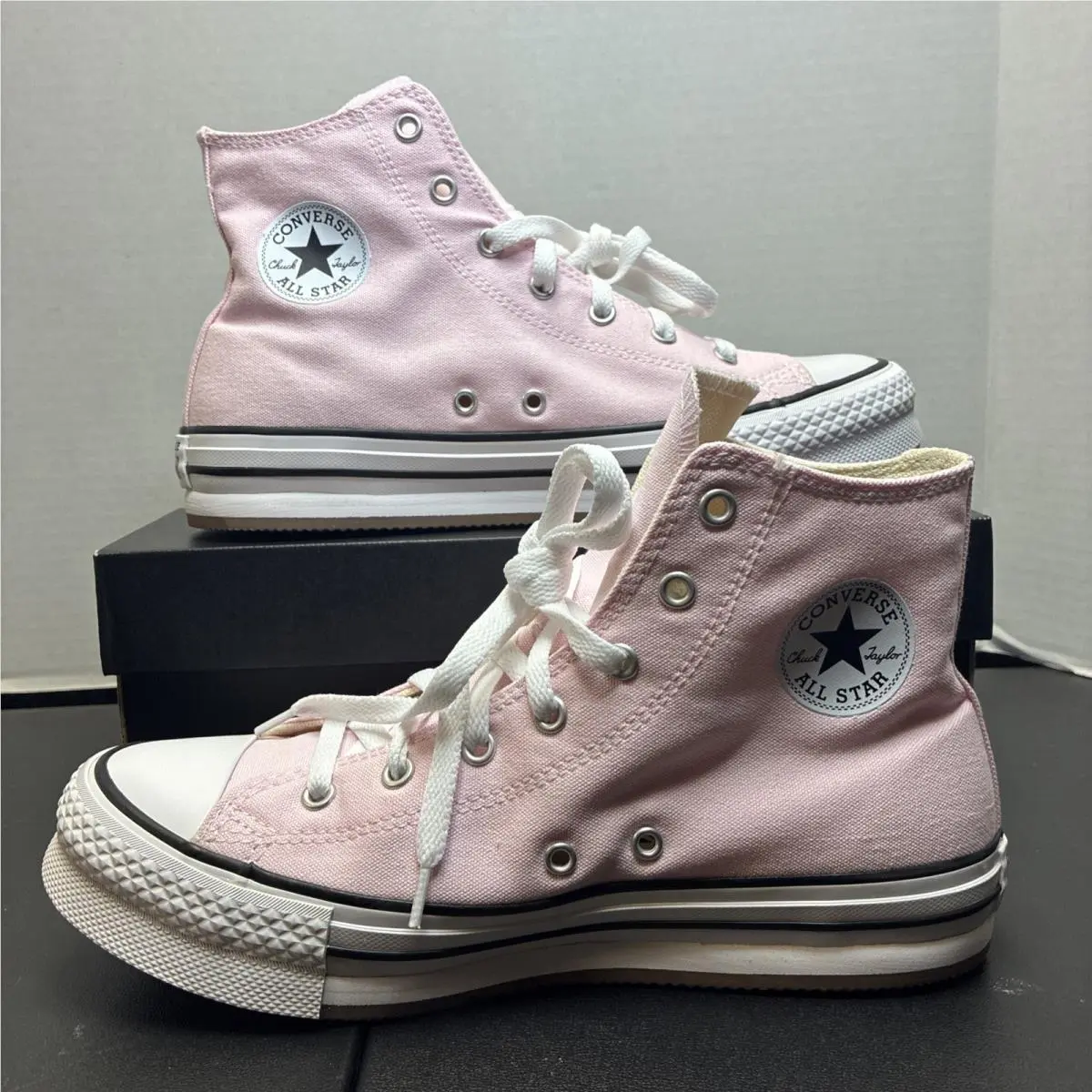 Converse Girls Women Ctas Eva Lift Hi Pink/white Kids Size 7 A11831F