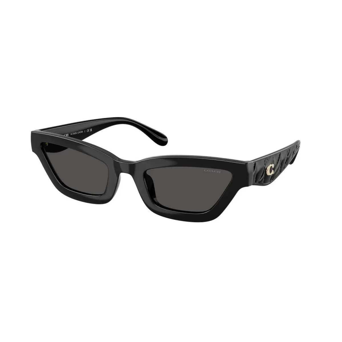Coach HC8420U 500287 Cad28 Black Grey Solid 55 mm Women`s Sunglasses