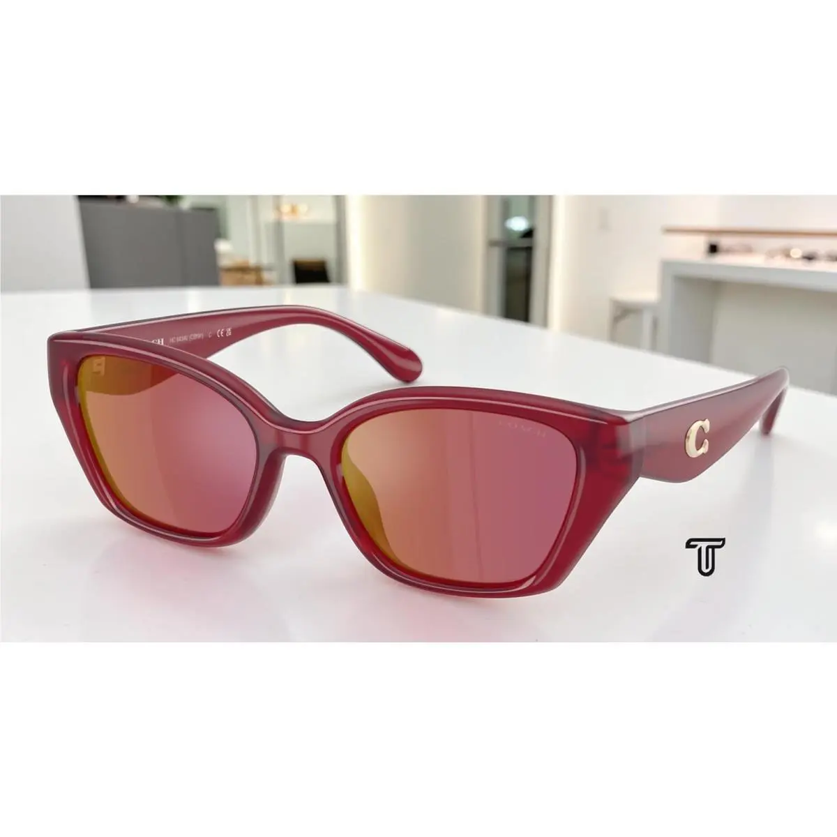 Coach HC8434U 5526D0 Cby91 Milky Cherry Berry Flash 53 mm Women`s Sunglasses