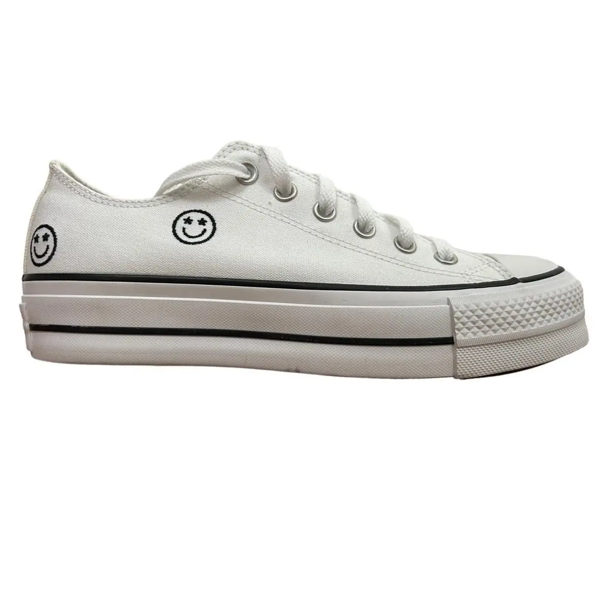 Converse Chuck Taylor All Star 9 Lift Platform Sneakers BY You Smiley Face