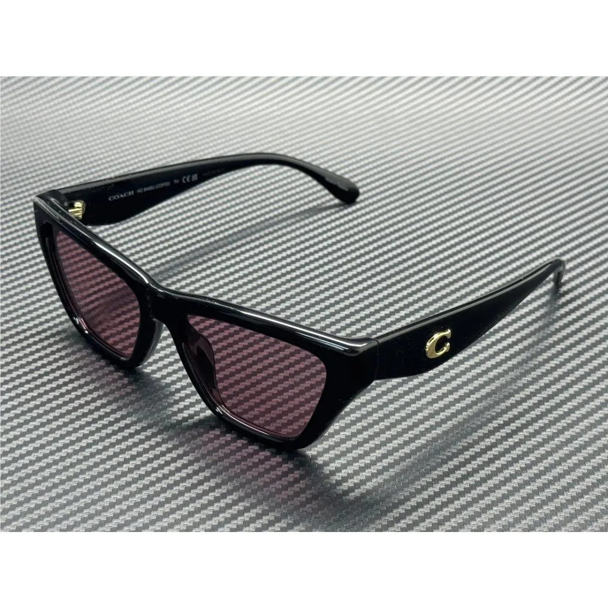 Coach HC8449U 500284 Black Pink Solid Women`s 56 mm Sunglasses