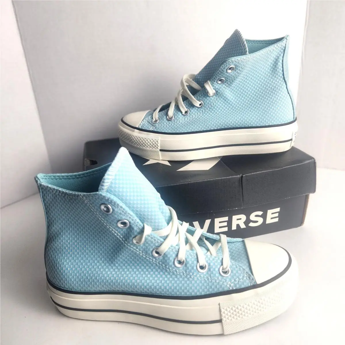 Converse Chuck Taylor All Star Lift High Top Platform Sky Blue Woven S 6.5