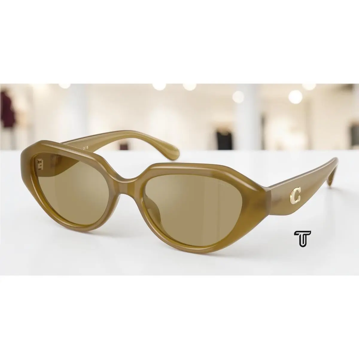 Coach HC8433U 590230 Cby77 Milky Wasabi Green Flash 52 mm Women`s Sunglasses