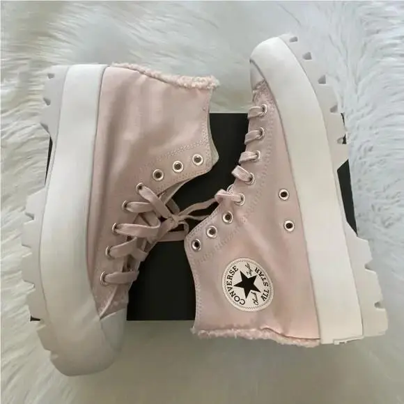 Converse All Star Chuck Taylor Pink/white Platform Shoes 9