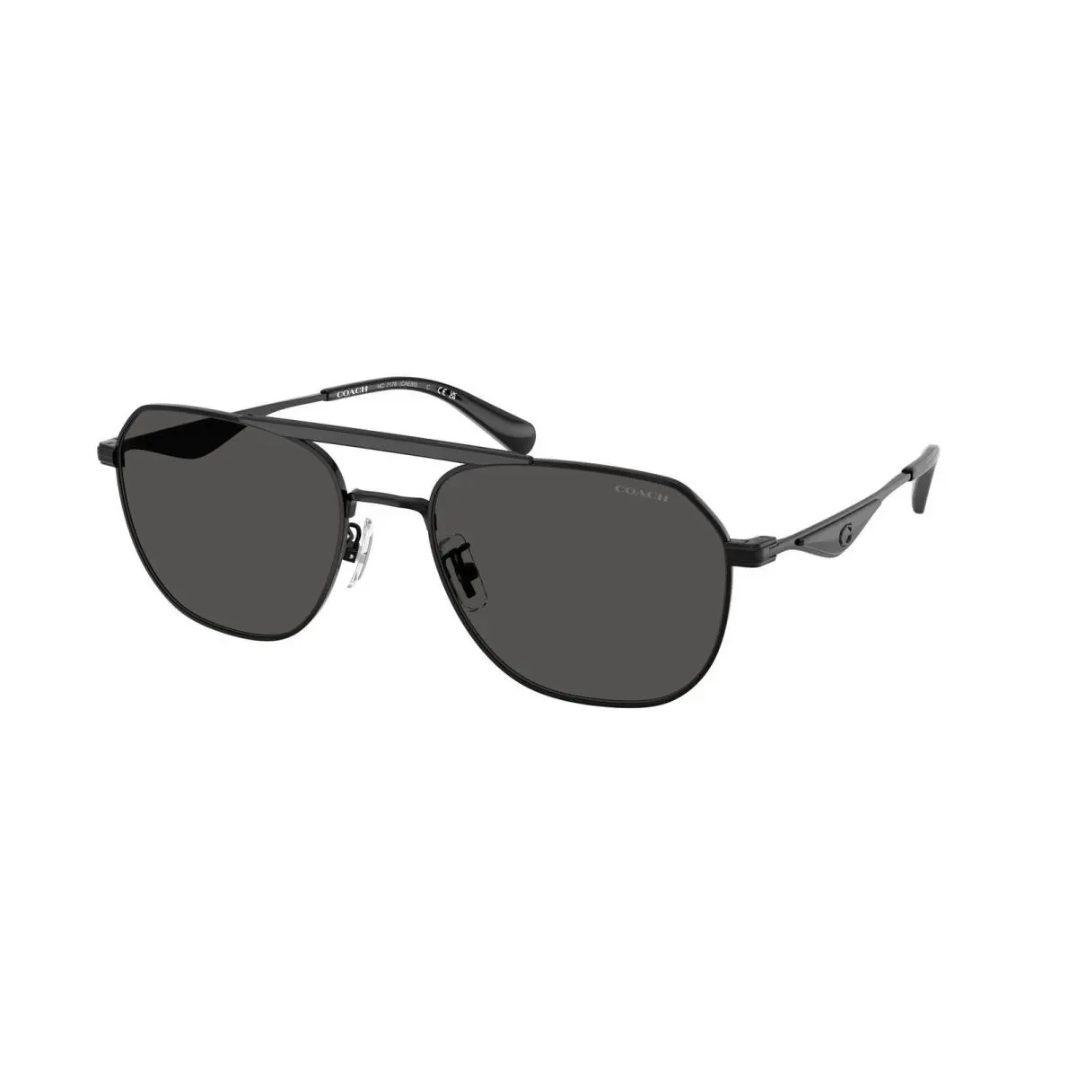 Coach HC 7178 Satin Black Black Grey Solid Polyamide Standard 939387 Sunglasses