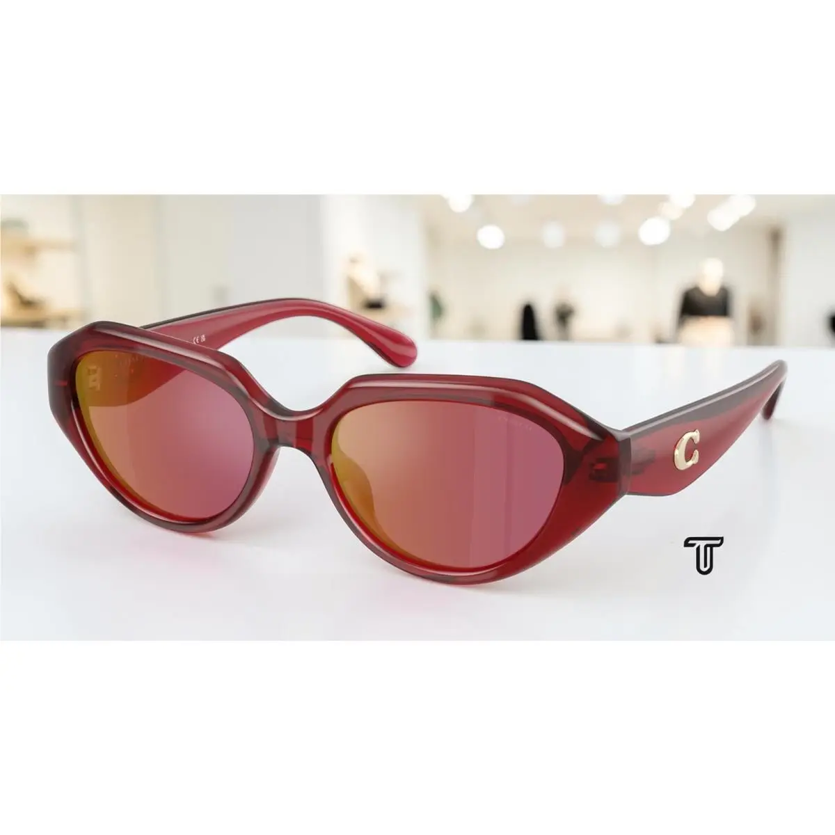 Coach HC8433U 5526D0 Cby77 Milky Cherry Berry Flash 52 mm Women`s Sunglasses