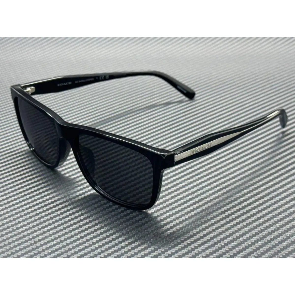 Coach HC8454U 500287 Black Grey Solid Men`s 59 mm Sunglasses