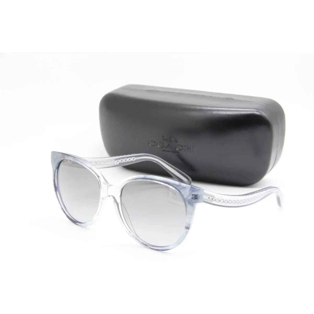 Coach HC 8321 56553C Transparent Blue Sunglasses W Case 55-18