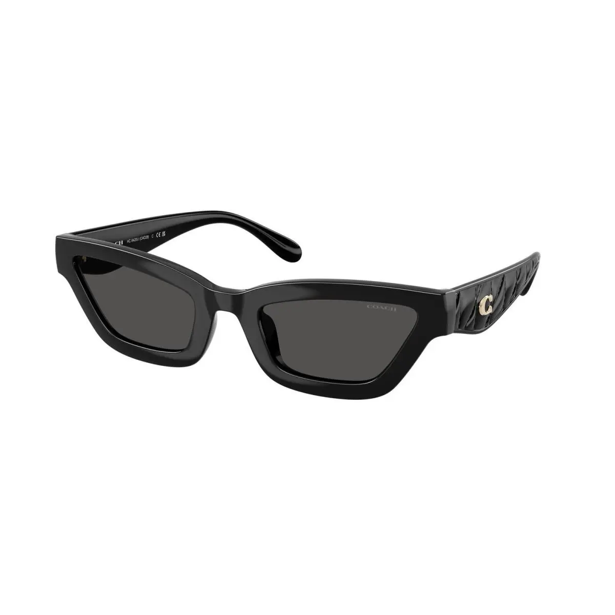 Coach HC 8420 U Black Grey Solid Polyamide Standard 500287 Sunglasses