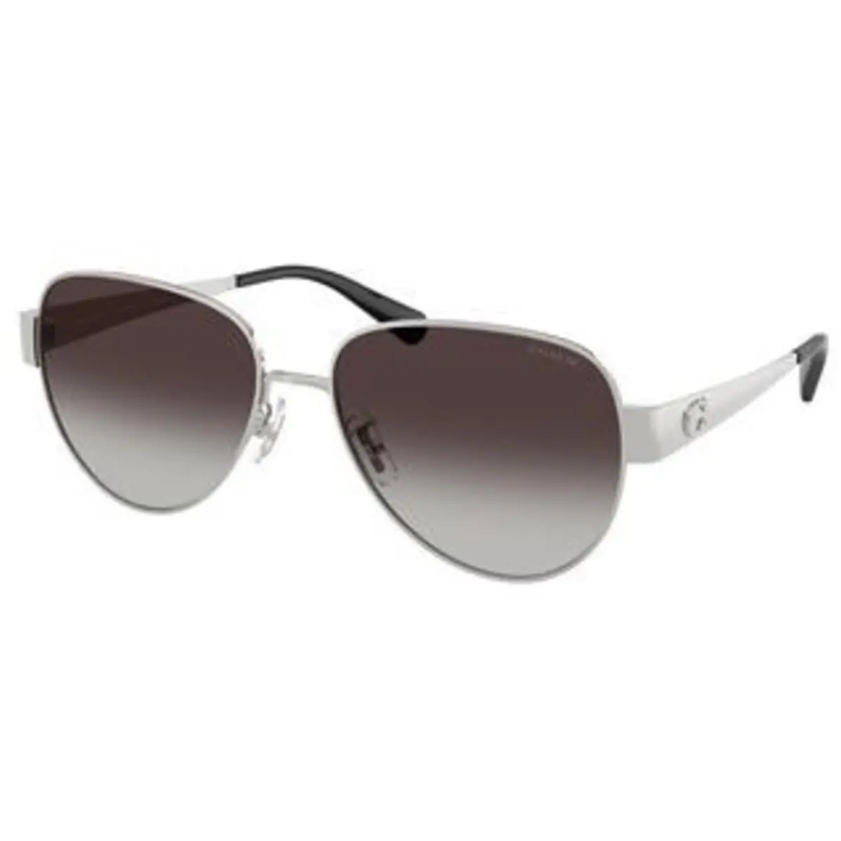 Coach HC 7186 Shiny Silver Grey Gradient Polyamide Standard 90018G Sunglasses