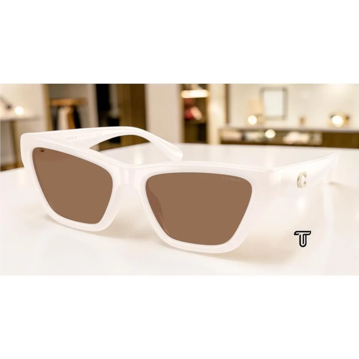 Coach HC8449U 579073 Cdp33 Milky Cloud Brown Solid 56 mm Women`s Sunglasses