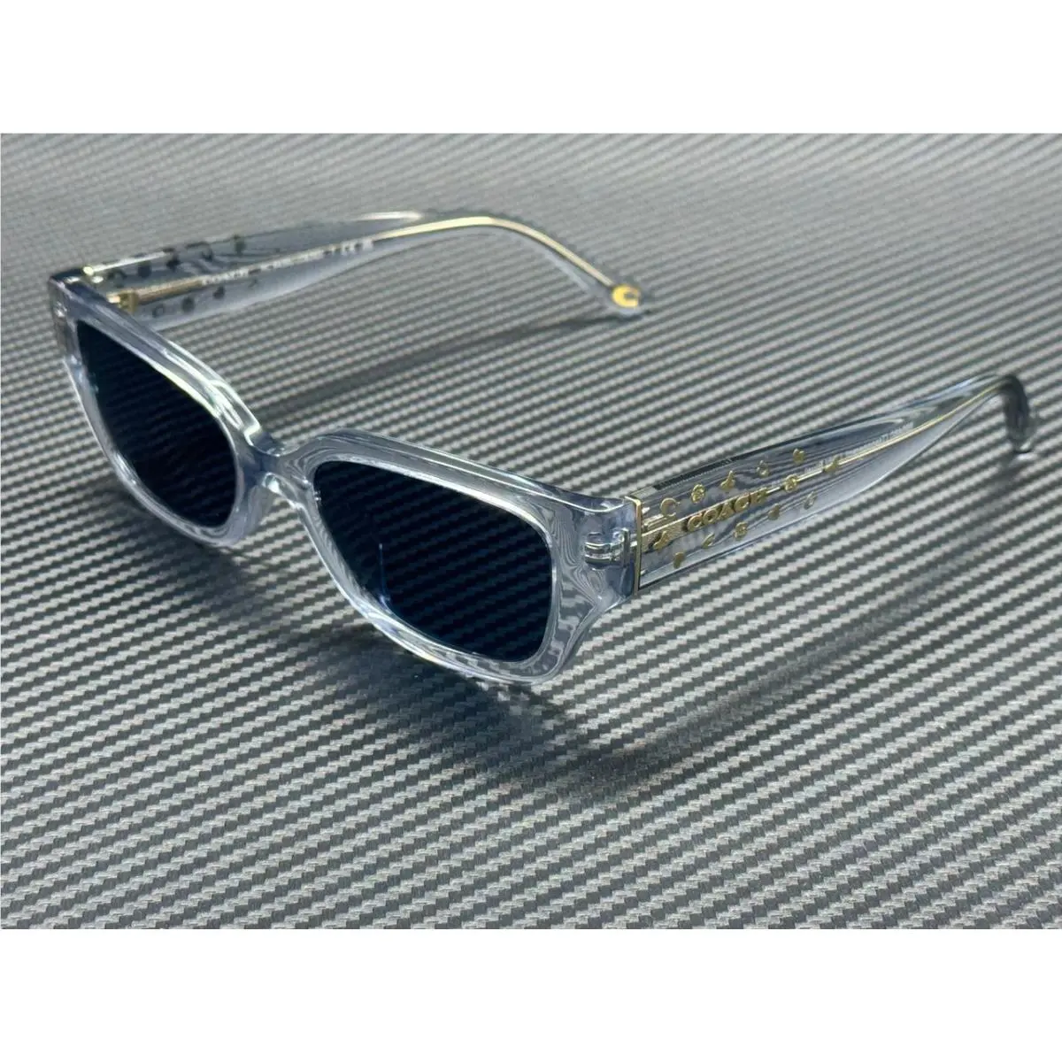 Coach HC8439U 590480 Transparent Blue Women`s 53 mm Sunglasses
