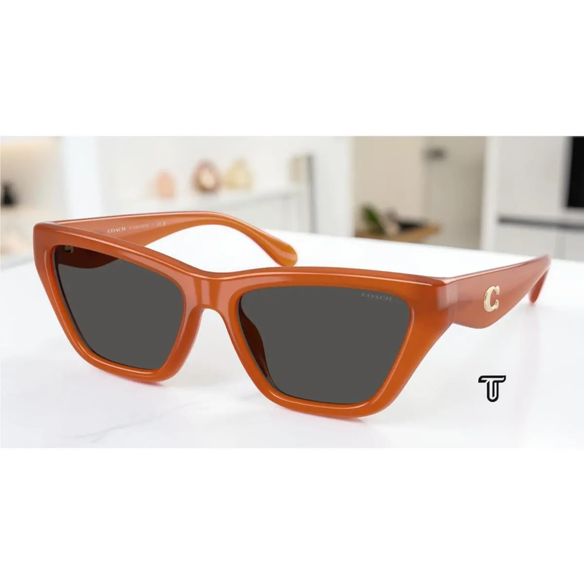 Coach HC8449U 593087 Cdp33 Milky Amber Wine Solid 56 mm Women`s Sunglasses