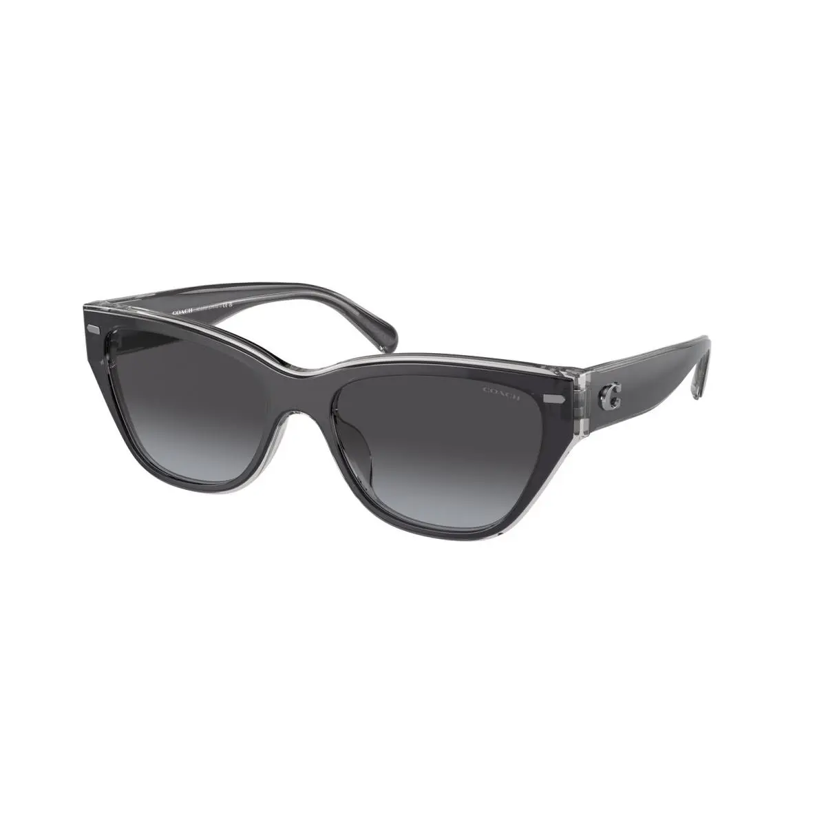 Coach HC 8370F ch660 Black Transparent Grey 57458G Sunglasses