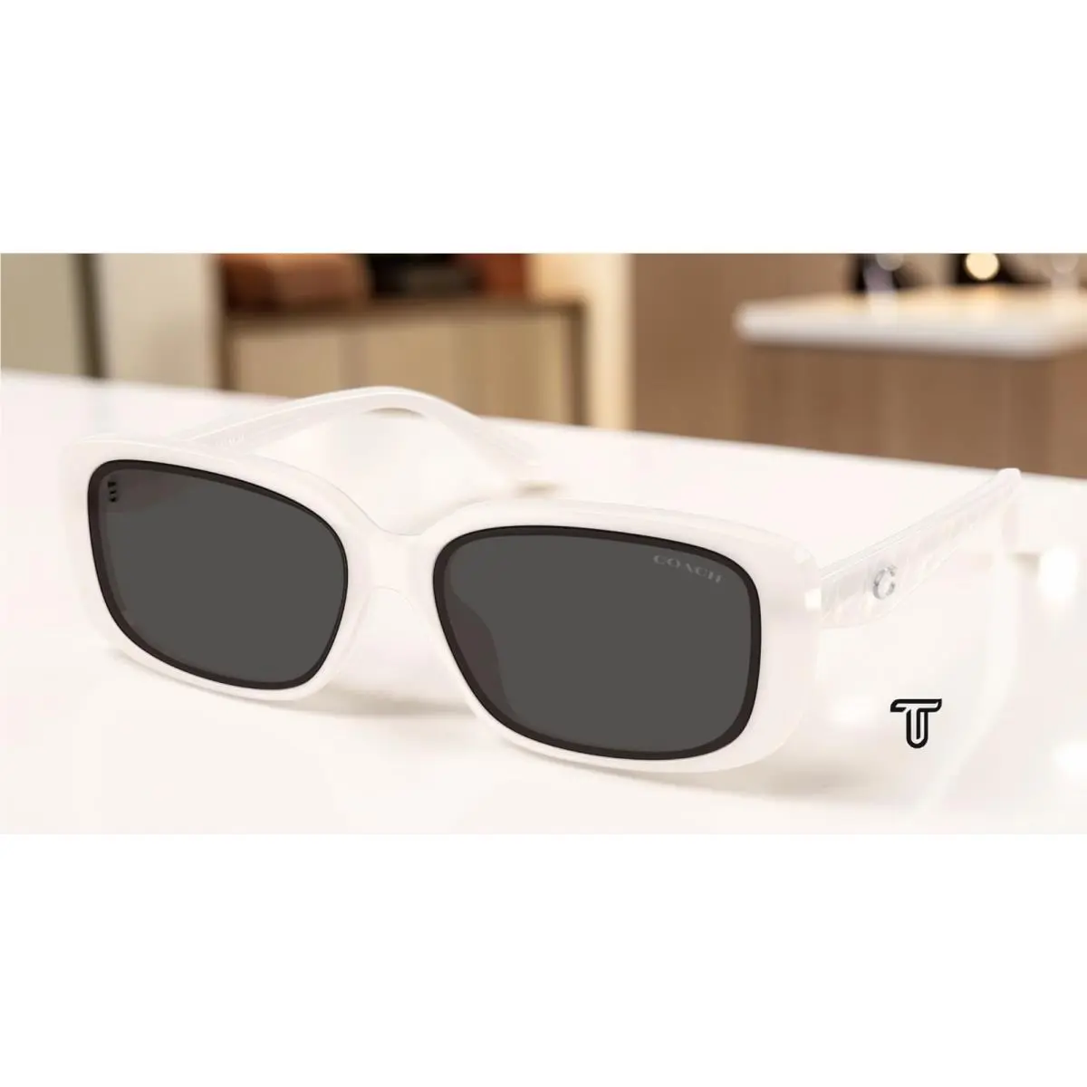 Coach HC8444D 579087 Cby86 Milky Cloud Grey Solid 57 mm Women`s Sunglasses