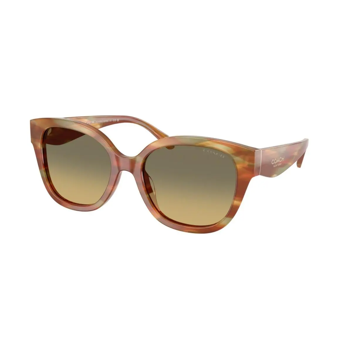 HC8438U 5898L0 Cby94 Striate Bark Moss Green Grey Grad 56mm Women Sunglass by Coach