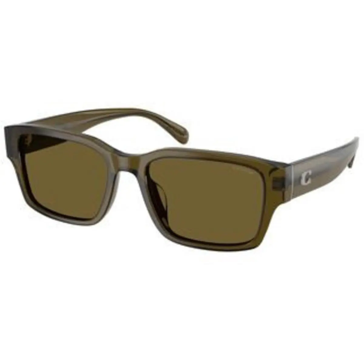 Coach HC 8441 U Transparent Olive Green Solid Polyamide Standard 591073 Sunglas