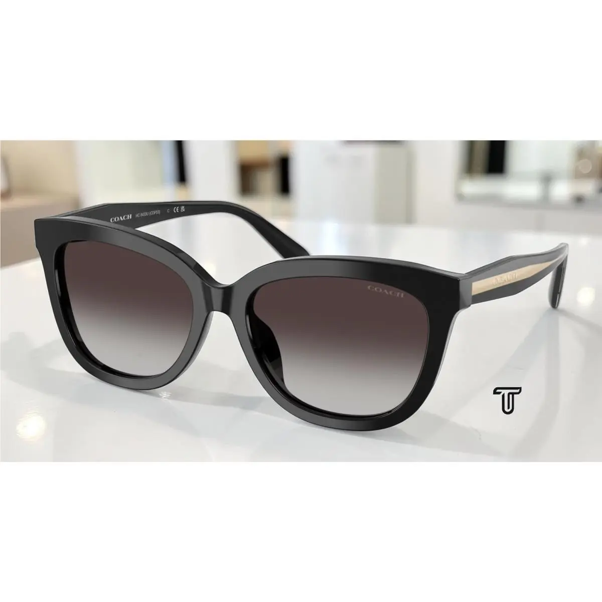 Coach HC8453U 50028G Cdp53 Black Grey Gradient 56 mm Women`s Sunglasses