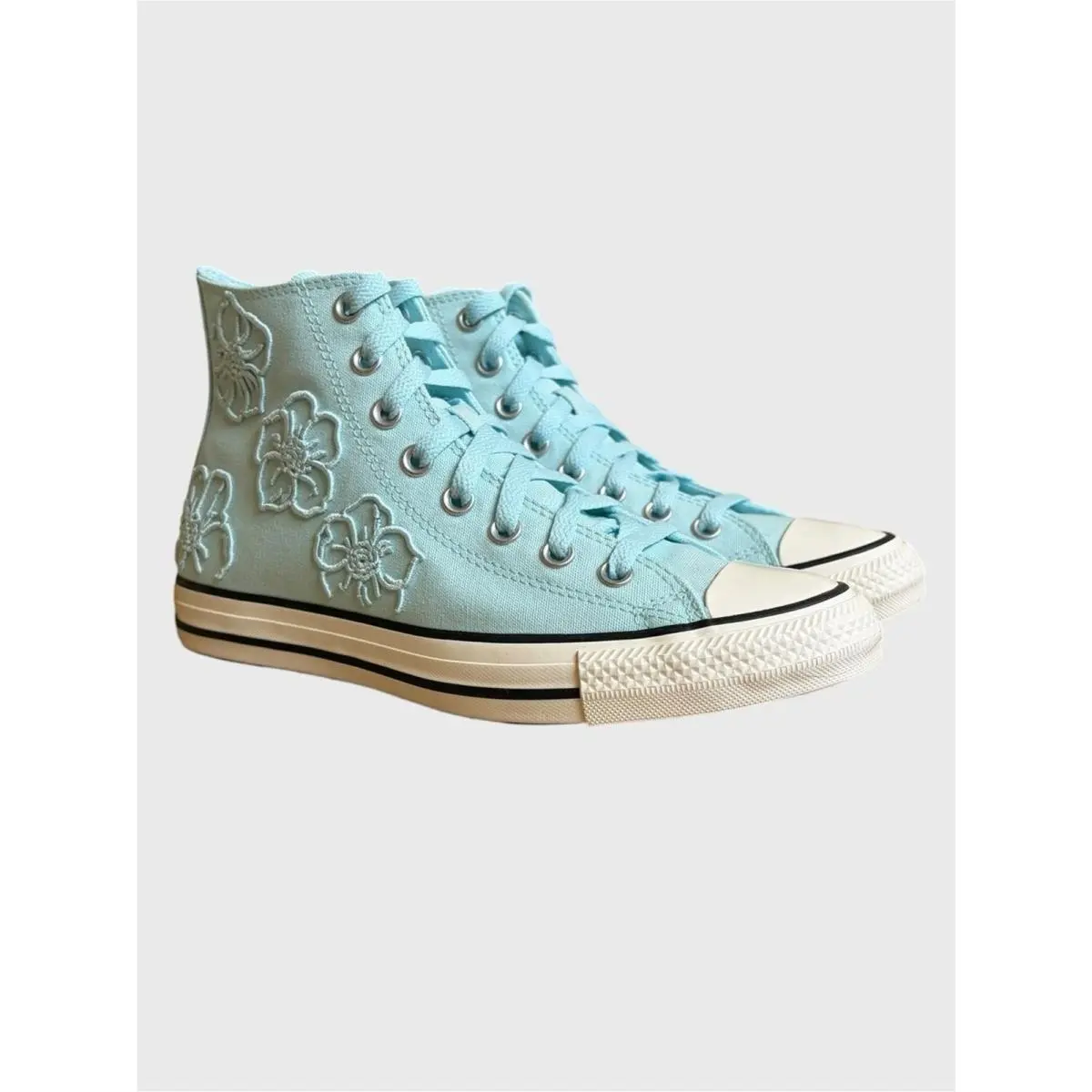 Converse Ctas Hi Floral Sneakers Women`s Size 8.5 Rained Out Blue Pastelcore