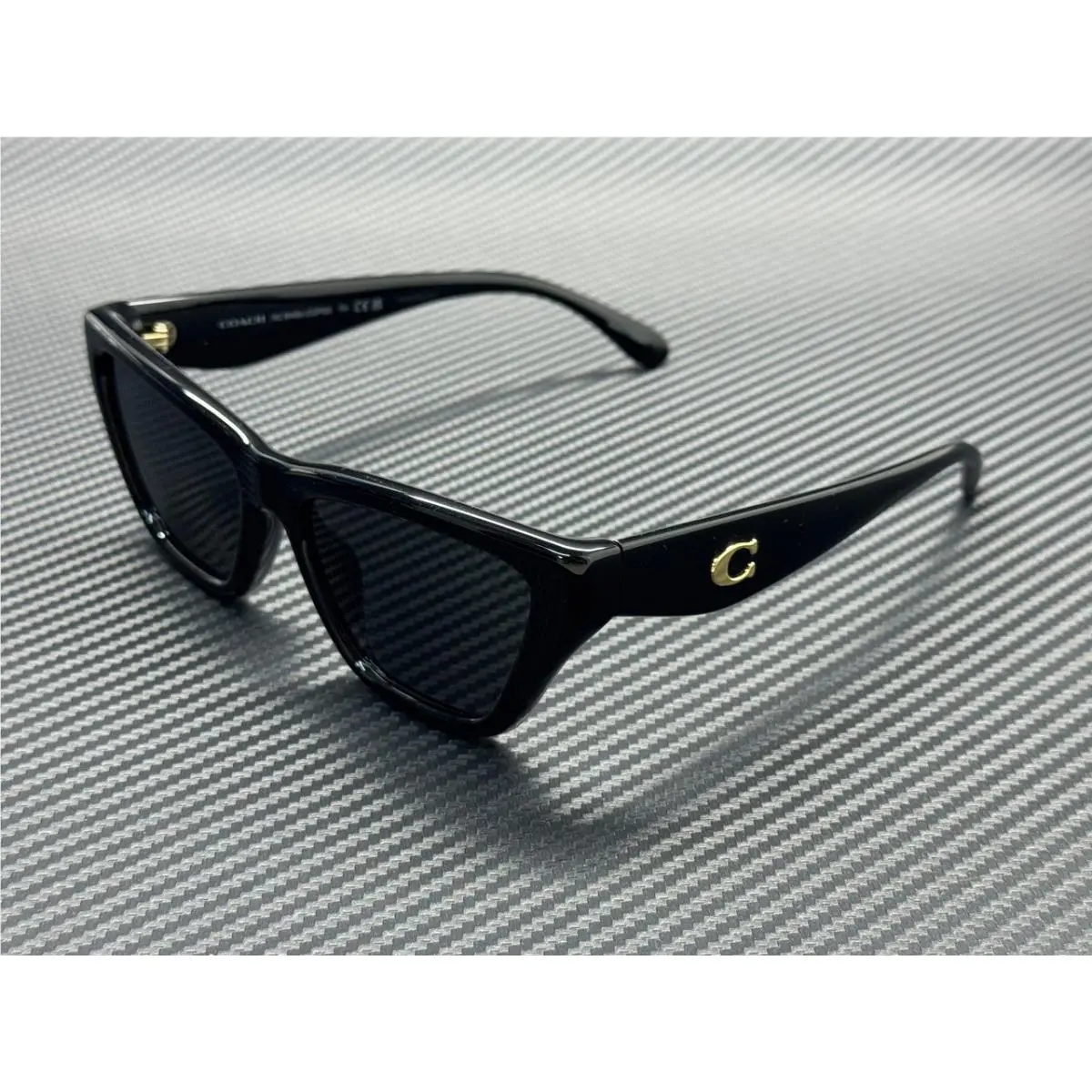 Coach HC8449U 500287 Black Grey Solid Women`s 56 mm Sunglasses