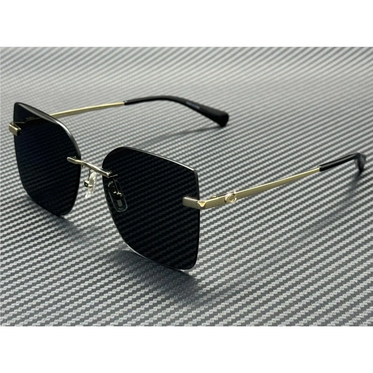 Coach HC7193D 900587 Light Gold Grey Solid Women`s 57 mm Sunglasses