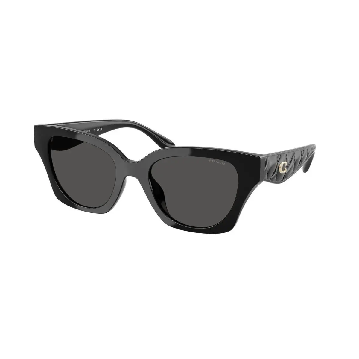 Coach HC 8418 U Black Grey Solid Polyamide Standard 500287 Sunglasses