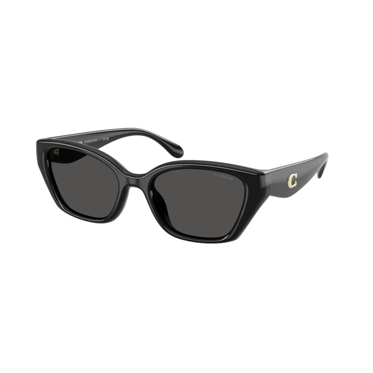 Coach HC8434U 500287 Cby91 Black Grey Solid 53 mm Women`s Sunglasses