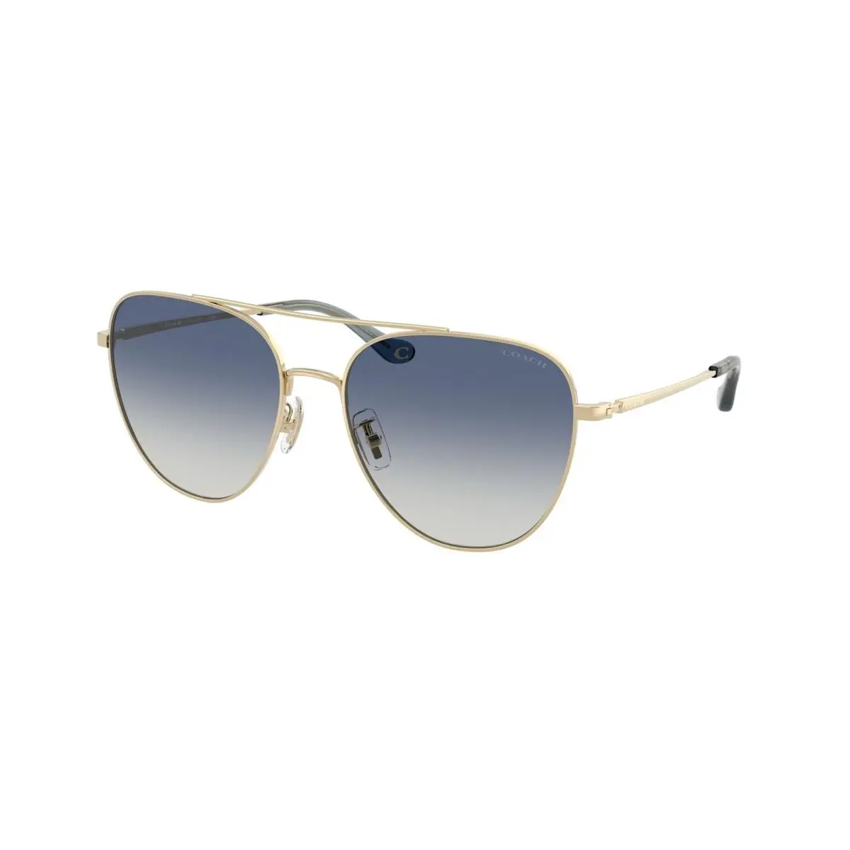 Coach HC7182 90054L Cbz89 Shiny Light Gold Blue Gradient 56mm Women`s Sunglasses