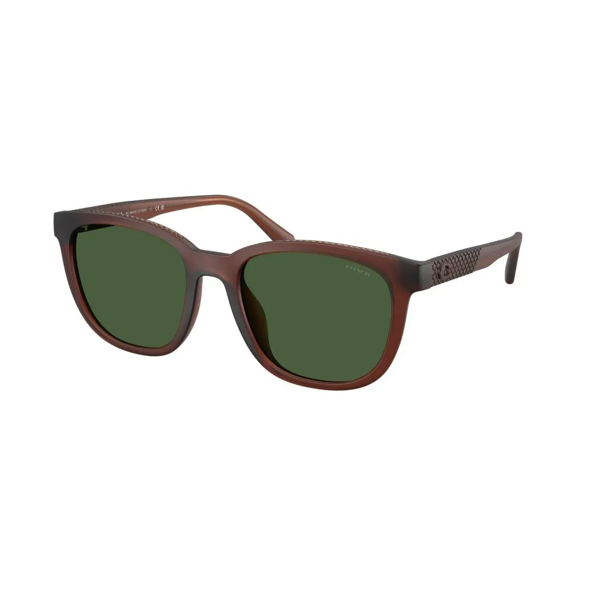 Coach HC8442U 591171 Cca00 Matte Transparent Brown Green 54 mm Men`s Sunglasses